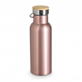  Edelstahl-Trinkflasche mit Bambusdeckel 